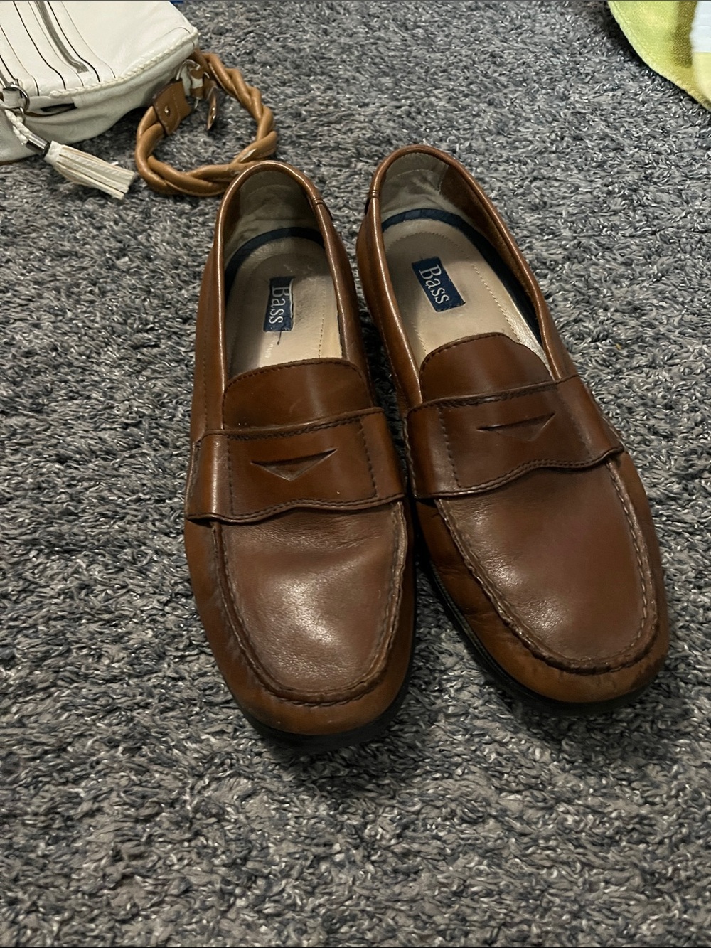 Bass Tan Leather Penny Loafers
